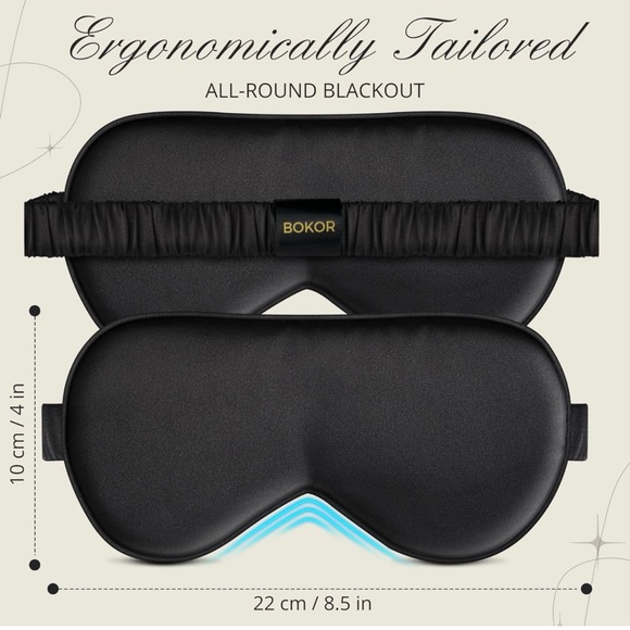 BOKOR Silk Sleep Mask - 100% Mulberry Silk Luxury Eye Cover - Picture 6 of 7